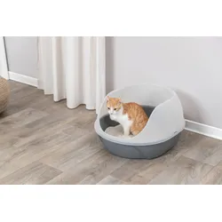 TRIXIE Katzentoilette Simao, hoher Rand, 48 × 30 × 58 cm, grau