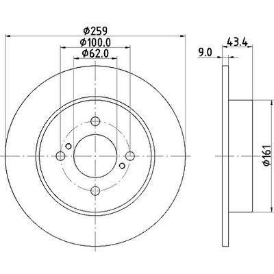 Hella Bremsscheibe [Hersteller-Nr. 8DD355118-511] für Suzuki