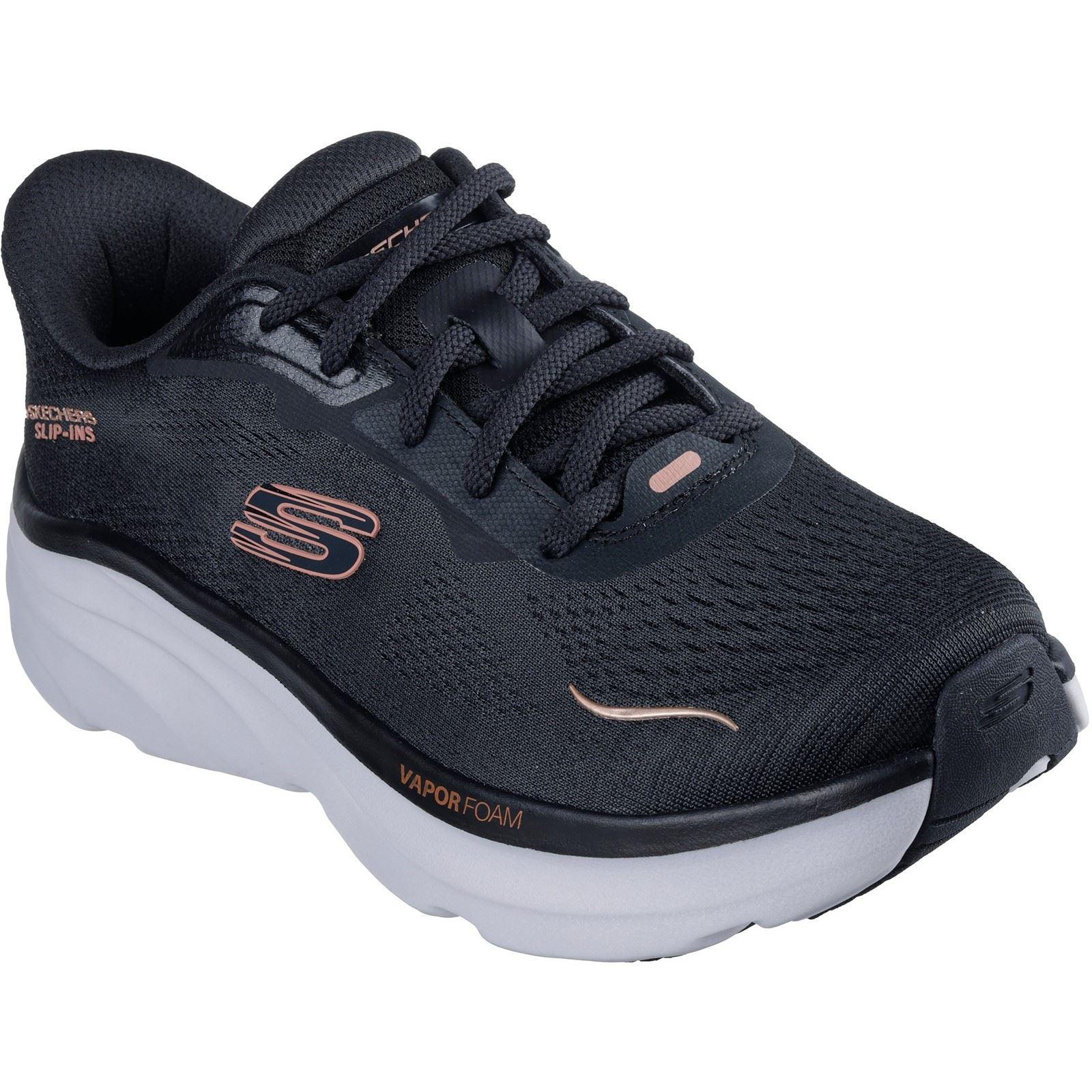 Skechers D'Lux Vapor Clear Horizon Textiel Dames Zwarte Sneakers