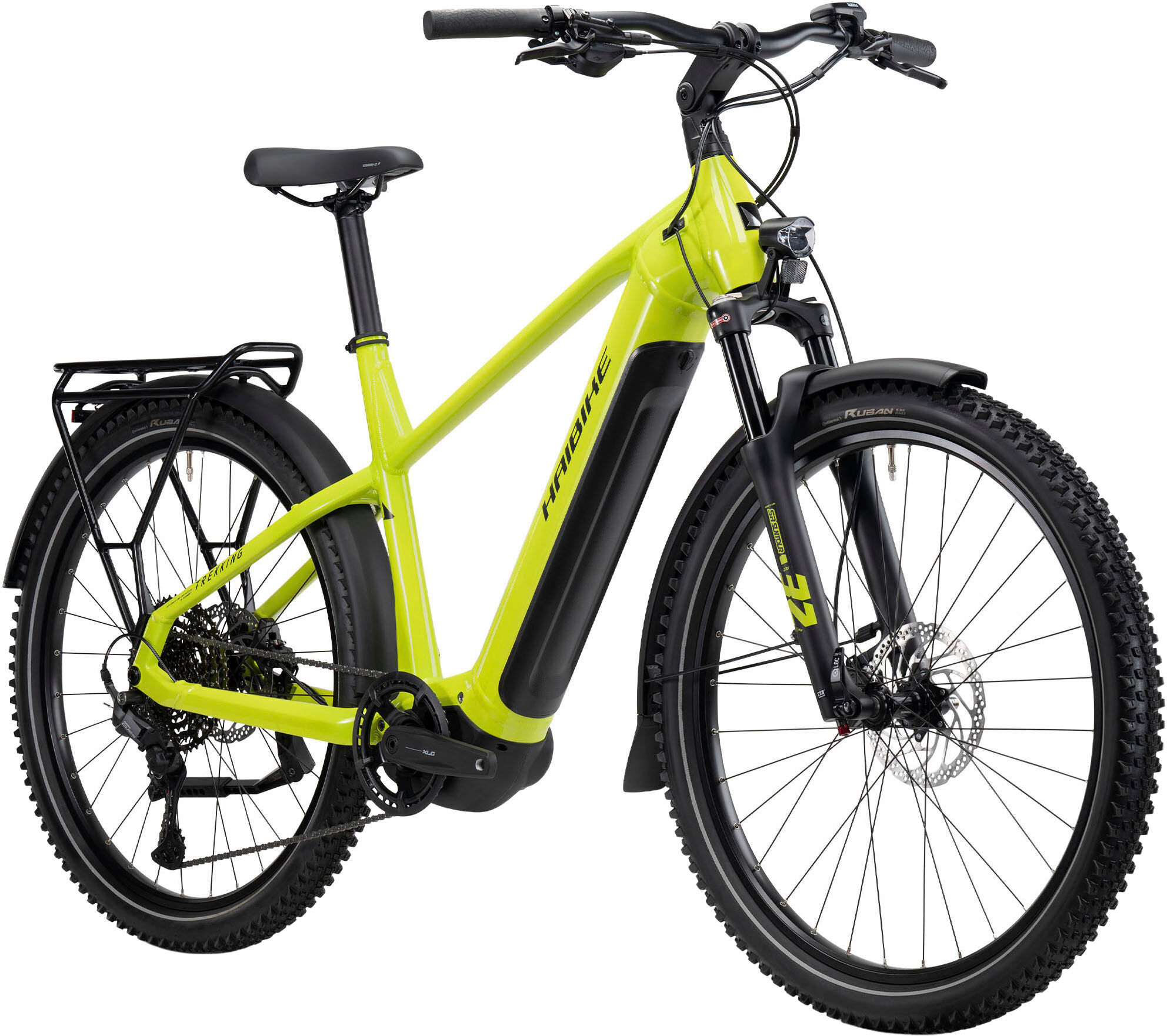 E-Bike HAIBIKE "Trekking 5 High" Gr. 45, gelb, Elektrofahrräder, 45cm, 27,5 Zoll (69,85cm)