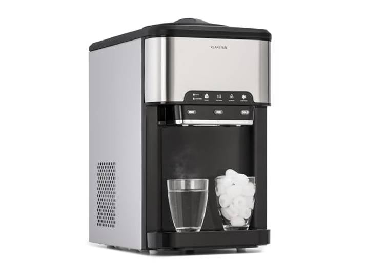 Klarstein Eiswürfelmaschine für Zuhause Camping Gastro, Schnelle Mini Eiswürfelmaschine Klein, Profi Eismaschine für Große Kleine Klare Eiswürfel, Selbstreinigend mit 3L Eiswürfelbehälter, 20kg/24h