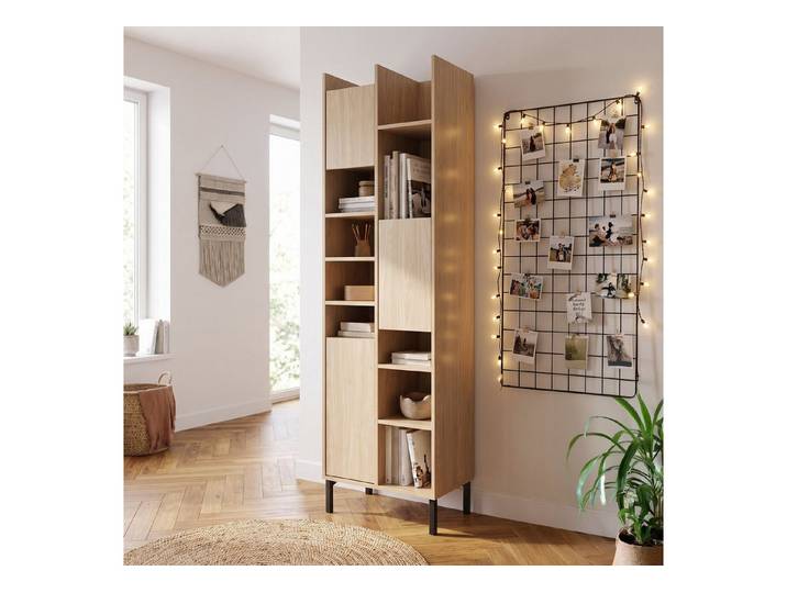 Lomadox Regal SCHAKI-133, in Eiche hell, 55 cm breit, griffloses Design