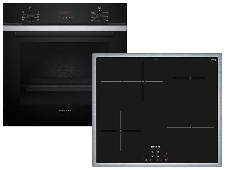 SIEMENS Backofen-Set, mit Teleskopauszug nachrüstbar, Pyrolyse-Selbstreinigung, Powerboost-Funktion, Timer
