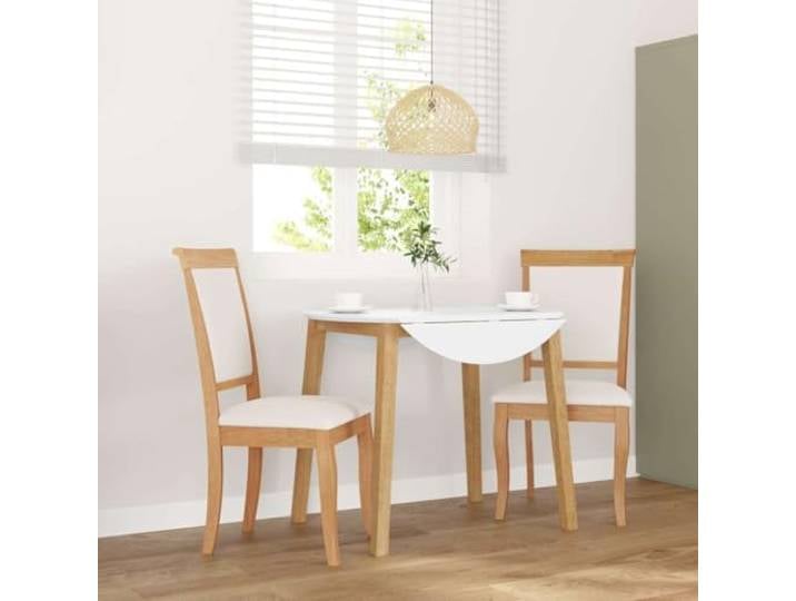 HGPOTUY Esszimmerstühle mit Kissen 2 STK Natur Massivholz Gummibaum Ergonomisches Design, Bequeme Rückenlehne, Stoßfest, Langlebig, Für Esszimmer und Wohnzimmer