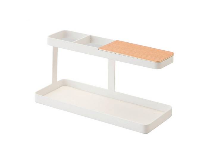 Tischorganizer, Weiss, Holz, Metall, 9.7x11.3x24.5 cm, Ordnen & Aufbewahren, Deko- & Aufbewahrungsboxen, sonstige Boxen