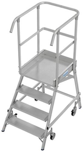 Krause 821027 Aluminium Podestleiter fahrbar, Montage mit Werkzeug Arbeitshöhe (max.): 3m Aluminium 35.7kg