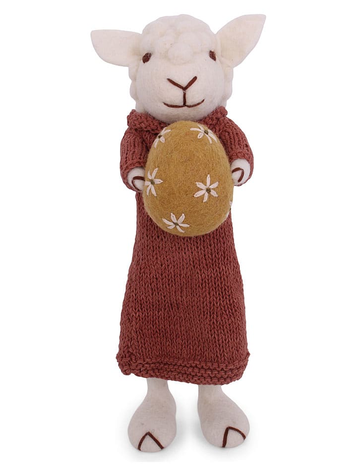 Gry & Sif Dekofigur ''Sheep'' in Weiß/ Rot - (L)27 cm - onesize