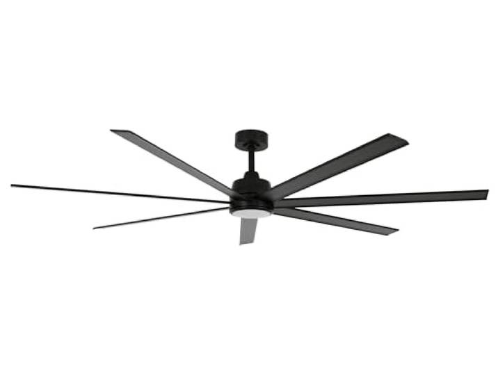 LUCCI AIR Atlanta II Deckenventilator mit 7 Aluminium Flügeln und 183 cm Durchmesser, sehr leiser und sparsamer Motor mit 6 Geschwindigkeiten (Schwarz)