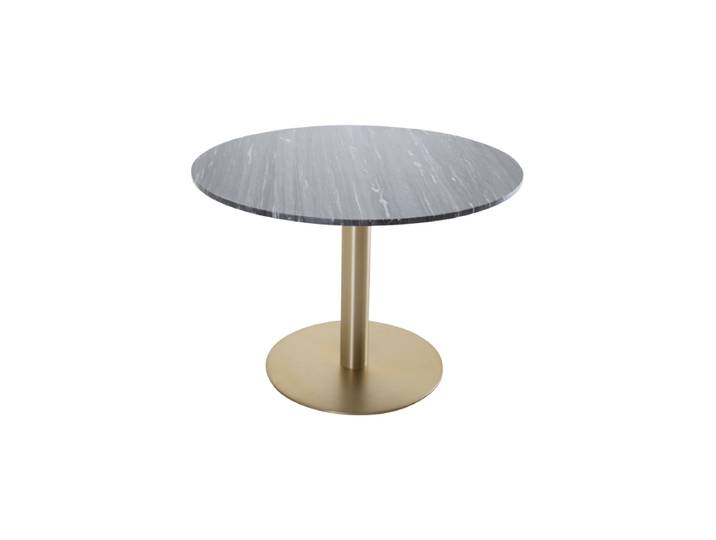 Runder Marmor Esstisch „Estelle“ - Ø 106 cm Schwarz / Gold VE DESIGN
