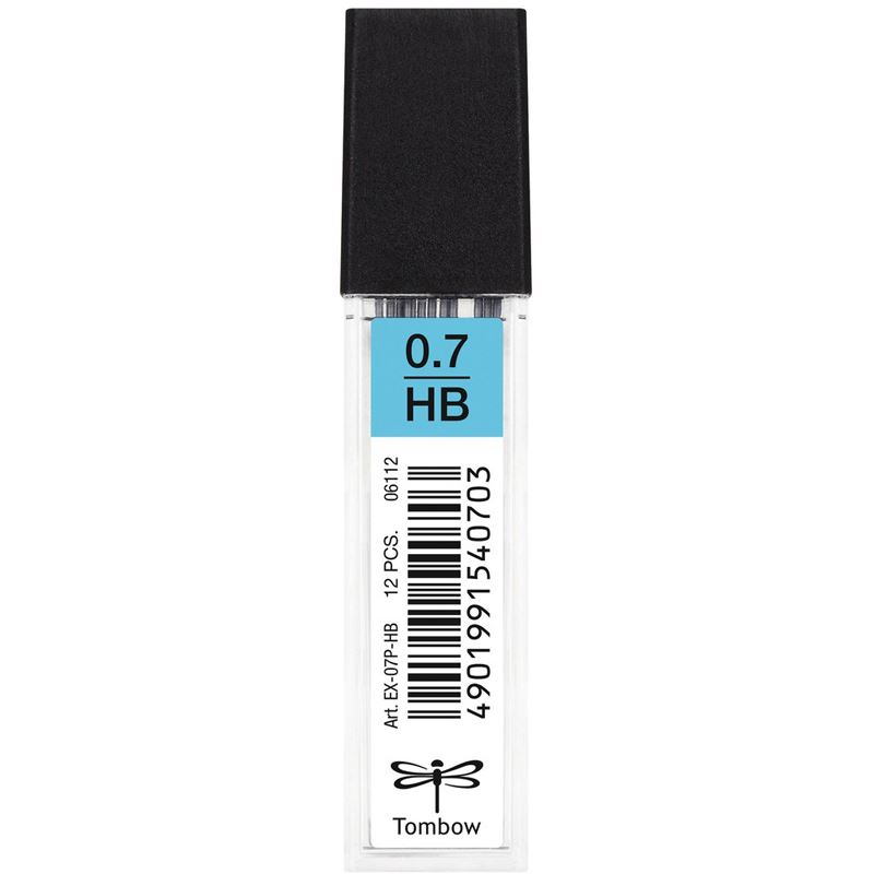 Tombow Feinminen-Bleistiftminen schwarz HB 0,7 mm, 12 St.