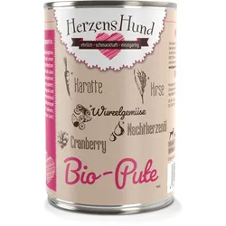 Herzenshund 400 Gramm Hundenassfutter 12 x 400 Gramm Pute mit Hirse