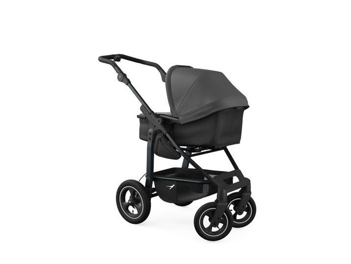 TFK Kombikinderwagen mono4 2-in-1 Kombikinderwagen, Dunkelgrau, 3-teilig, 57x111x108 cm, Feststellbremse, Fußstütze abklappbar, Federung, kugelgelagerte Räder, 5-Punkte-Gurt, Doppelbremse, Handbremse, für Babyschale geeignet, Griff in Lederoptik, Transportsicherung, mit Tragegriff, Sitz umsetzbar, erweiterbar Geschwister, Reflektorstreifen, abnehmbarer Schutzbügel, Wanne umbaubar zu Sportsitz,5-Punkt-Gurt, Gurtschoner, Schutzbügel abnehmbar, umsetzbar,Matratze, Babywannendecke Magnetknöpfen, Baby on Tour, Kinderwagen, Kombikinderwagen