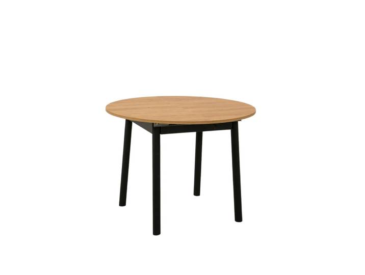 Table extensible ronde décor bois/noir ø100 cm