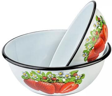 STP Goods Strawberry Enamel Bowl Set of 2