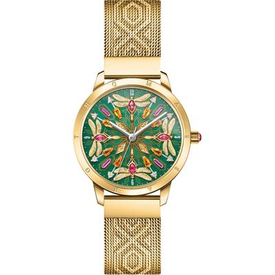 Quarzuhr THOMAS SABO "KALEIDOSKOP LIBELLE", gold (goldfarben), Armbanduhren, Damen, Quarzuhr, Damenuhr, Armbanduhr, Schmucksteine, Libellen, Edelstahl