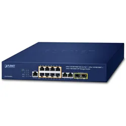 Planet IPv4/IPv6, 8-Port Managed (10 Ports), Netzwerk Switch, Blau