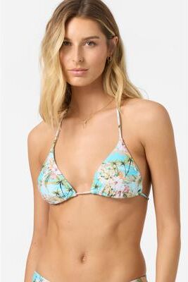 O'Neill s Islands Tropic Triangle Bikini Top in Blue Radiance, Size Small, Elastane/Polyamide