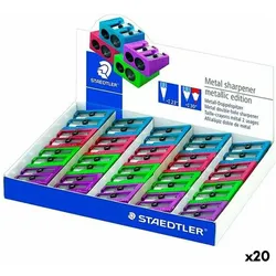 Staedtler, Spitzer, Doppel-Spitzer Metallic, aus Metall, 20er Display für normalstarke Stifte bis 8,2 mm / 10,2mm Durch