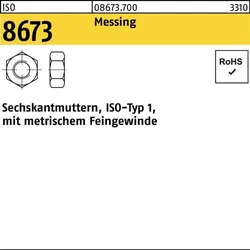 Sechskantmutter ISO 8673 M20x 1,5 Messing 10 Stück