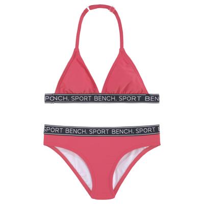 Triangel-Bikini BENCH. "Yva Kids", Mädchen, Gr. 122/128, N-Gr, pink, Recycling-Polyamid, unifarben, Bikini-Sets Triangel-Bikini, in sportlichem Design und Farben