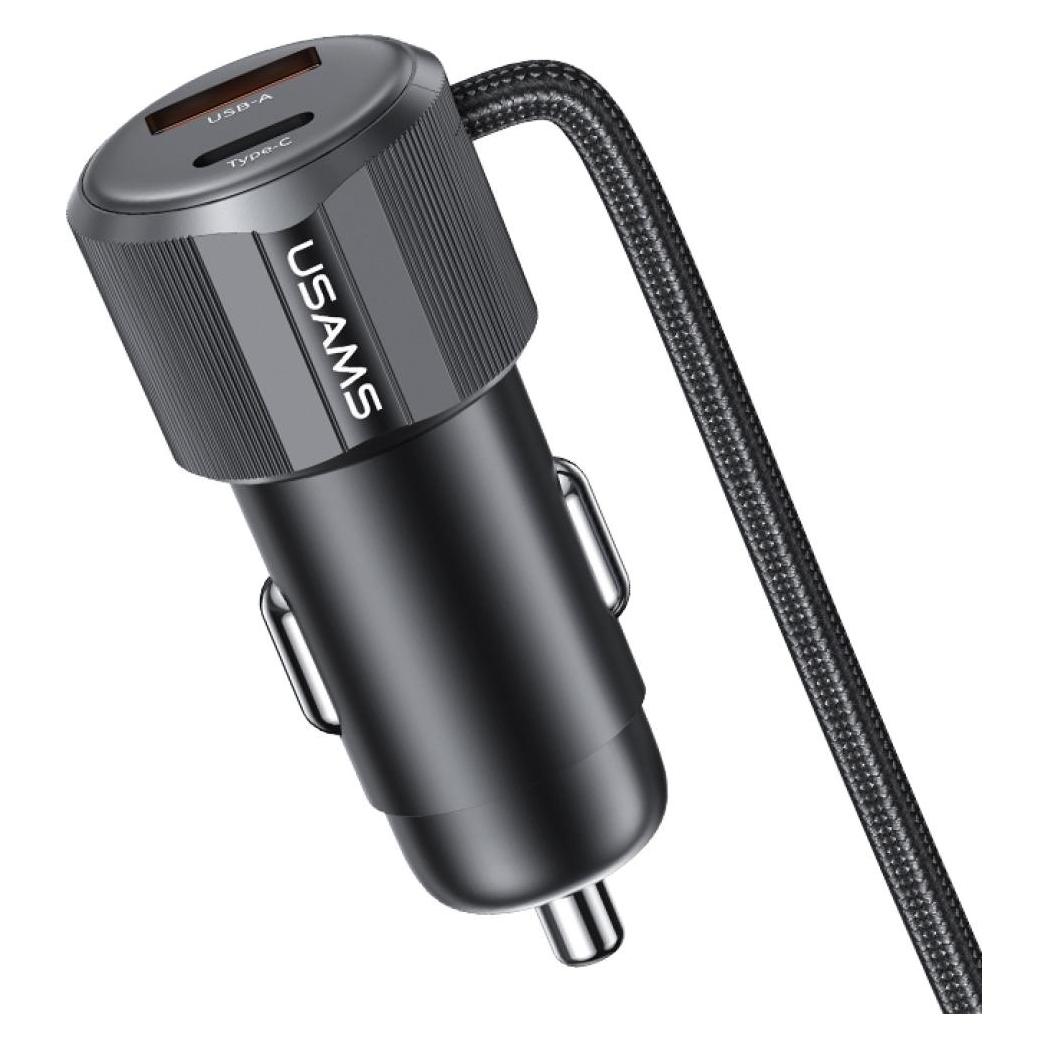 Usams YT Series CC287 Car Charger 66W 1xUSB-A 1xUSB-C + 2in1 USB-C/Lightning Cable (USAMS)