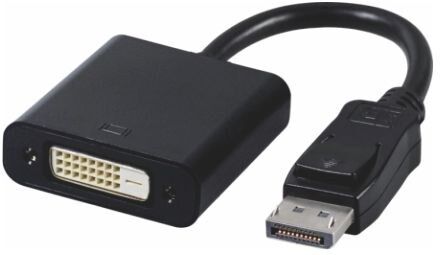 Microconnect InLine DisplayPort 1.2 to DVI-D Adapter Cable, DP Male to DVI-D Female, 0.15m - Black (17199K)