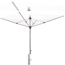 BERLINLODGE Wäschespinne Vento 12 windsichere Halter Aluminium Hx⌀ 170x300cm Höhenverstellbar Zum Eindrehen Wäscheständer Wäscheleine Wäschetrockner