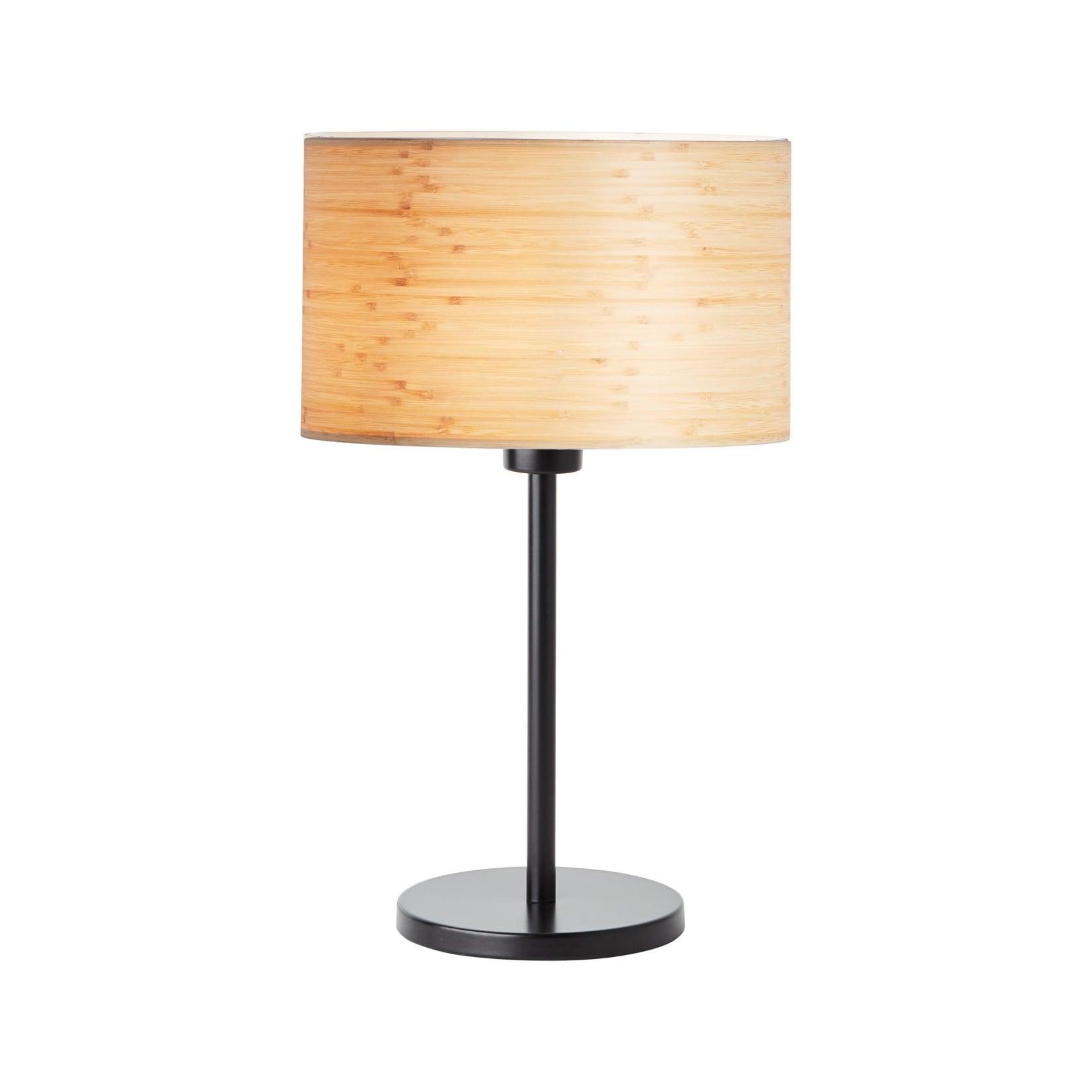 BRILLIANT Lampe, Romm Tischleuchte holz hell/schwarz, 1x A60, E27, 52W, Mit Schnurzwischenschalter