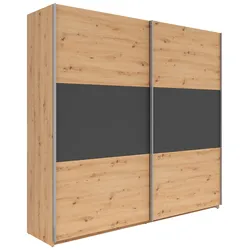 Schwebetürenschrank Saturn in Graphitfarben/Eiche Artisan