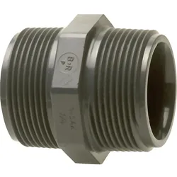 PVC-U Klebefitting Doppelnippel (Ausführung: Gewinde: DN 40 (1 1/2''))