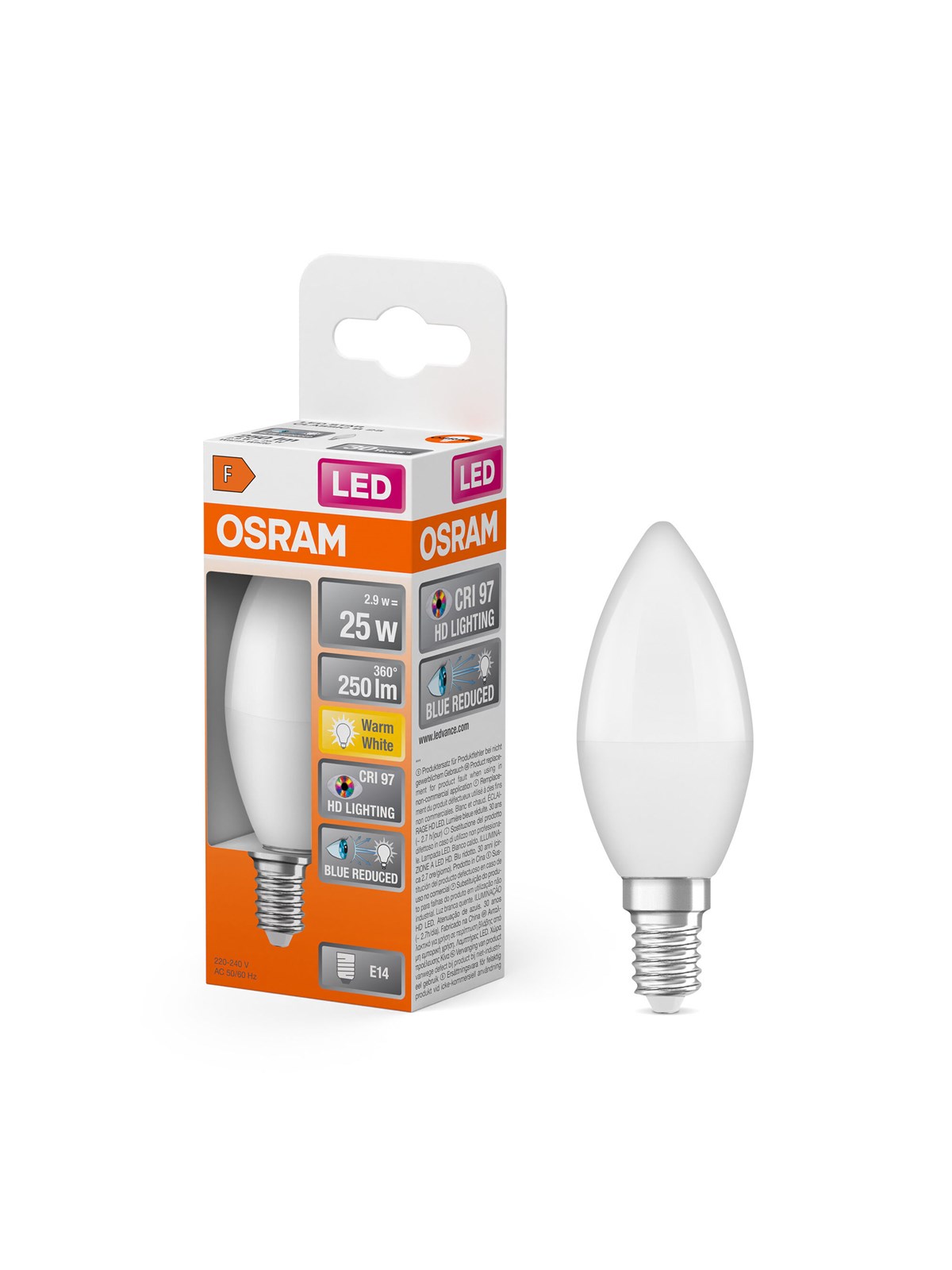 Osram LED-Lampe LED Comfort candle frosted 245lm 2.8W/927 (25W) E14