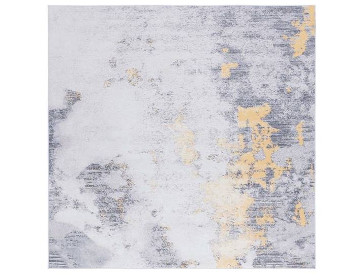 Tapis contemporain en polyester gris/or, 244 x 244 cm
