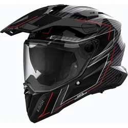 Airoh Commander 2 Carbon Stylish, Endurohelm - Schwarz/Rot - M