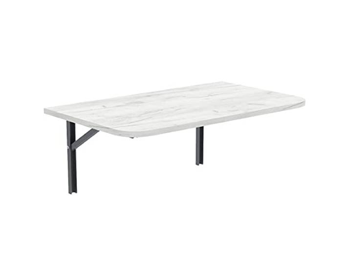 AKKE Klapptisch Wandklapptisch Esstisch - Klappbar Faltbar Platzsparend - Abgerundete Ecken - 60cm x 50cm - Weißes Craft