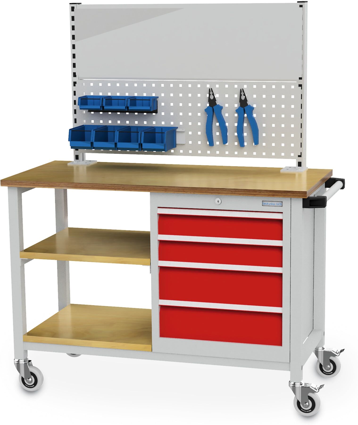 Bedrunka+Hirth Mobile Werkbank T500 mit 4 Schubladen (04.512.04A)