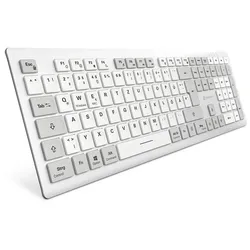 SHARKOON OfficePal K30W Wireless Keyboard, weiß, USB, DE