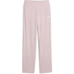 Puma, Damen, Sporthose, ESS ELEVATED High Waist Straight Leg Rib Pants G (128), Pink