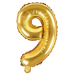 Folienballon gold Zahl 9