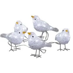 Konstsmide Weihnachtsbeleuchtung  LED Acryl Vögel 5er-Set 40 kaltweiße Dioden