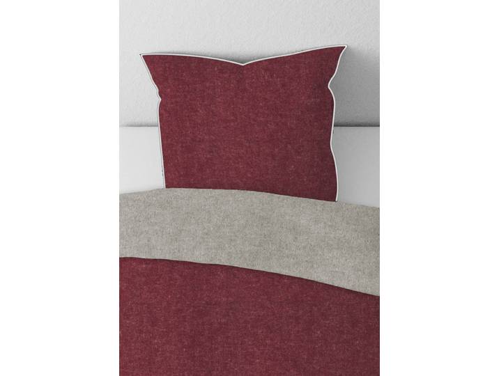 Melange-Flanell Kissenbezug Zordo Rot/Burgunderrot 80 x 80cm Flanell