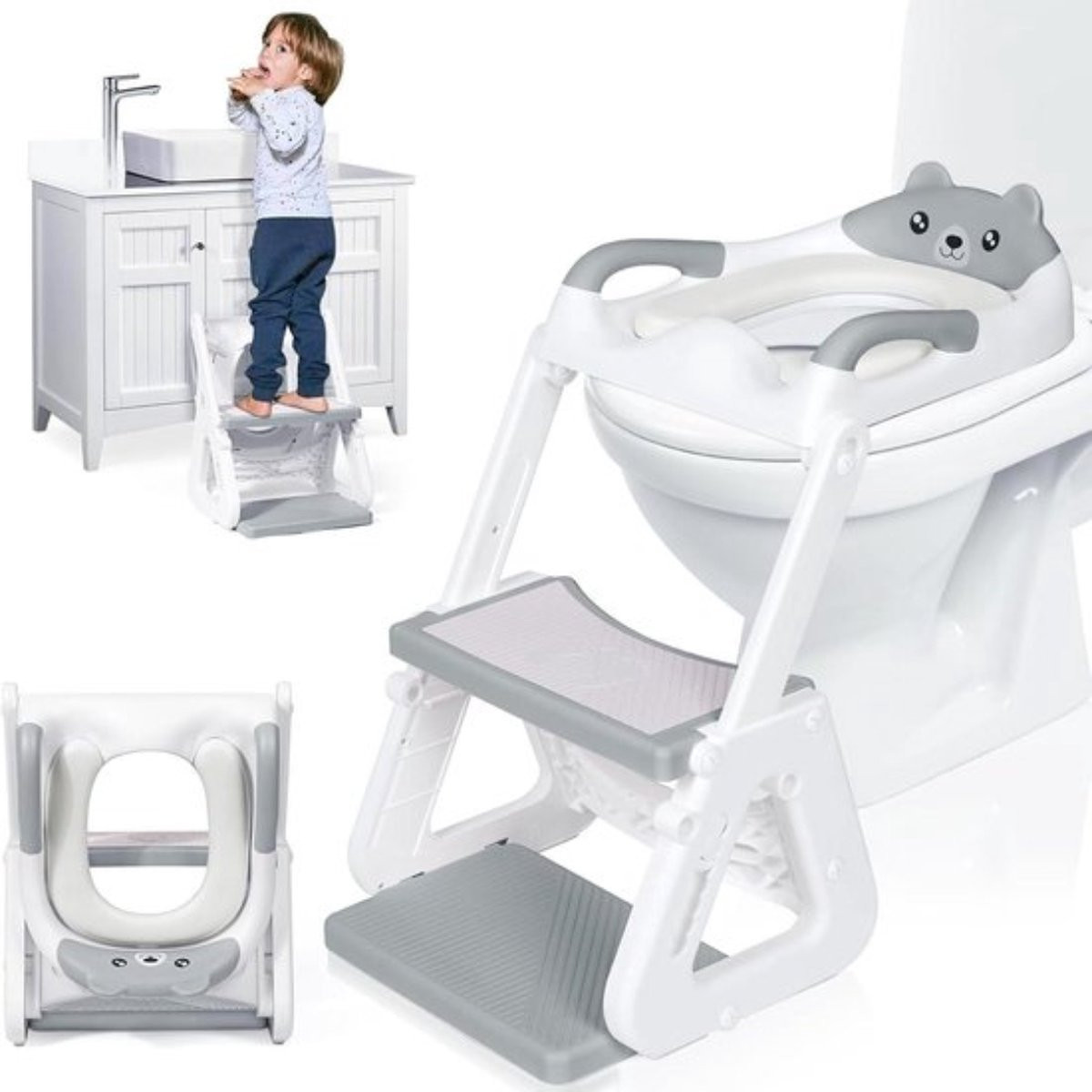 Verstelbare Wc Verkleiner voor Zindelijkheidstraining met Antislip en Spatbescherming