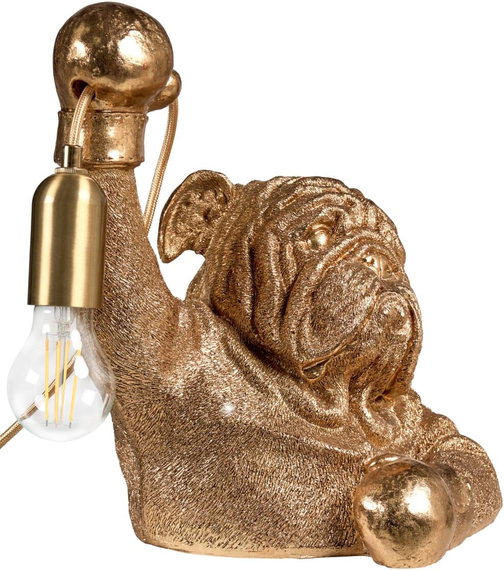 Beliani Lampe à poser chien doré Doré 22x31x27cm