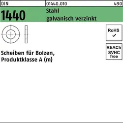 Scheibe DIN 1440 f.Bolzen 10x 20x 2,5 Stahl galv.verz. 1000 Stück