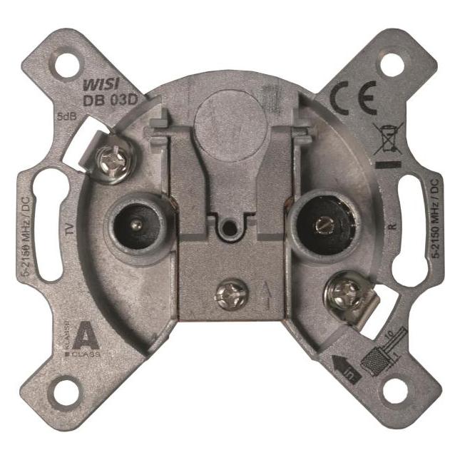 WISI Antennendose, 2-Loch Stichdose 5 dB (Antennendose) (76861)