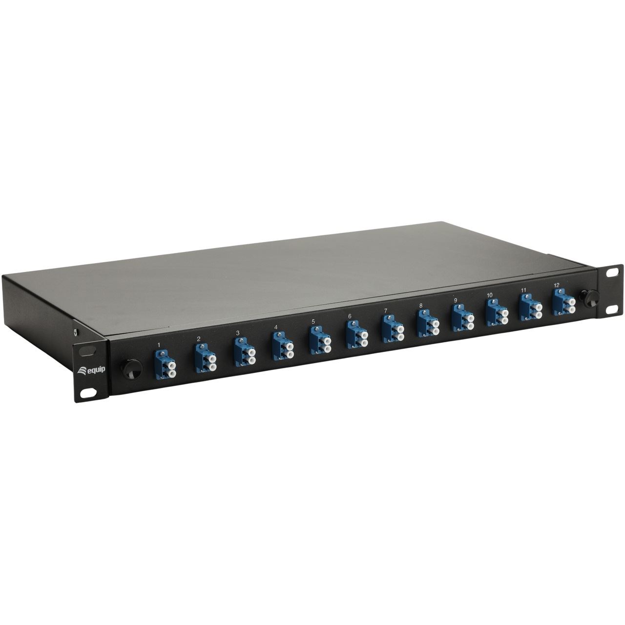 Equip LWL-Spleißkasten 12-Port LC-Duplex OS2 1U komplett sw