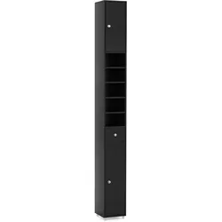 Helloshop26 - Badezimmerschrank Säule 20 x 20 x 180 cm platzsparend und sicher modernes Design schwarzes MDF 20_0012732