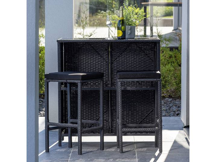 Outdoor Barlounge Knock 60 x 105 x 100cm Schwarz/Schwarz