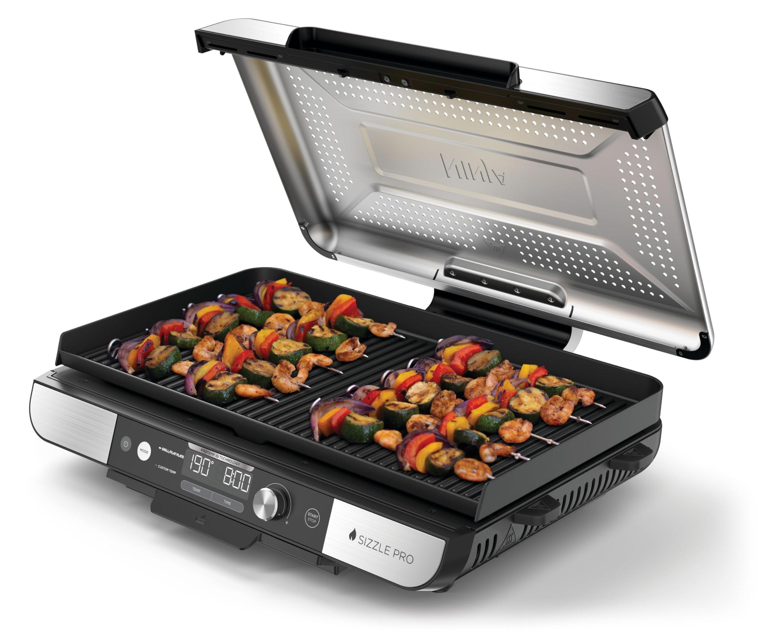 Ninja Sizzle Pro XL Indoor-Grill & Plancha, Silber/Schwarz GX101EU