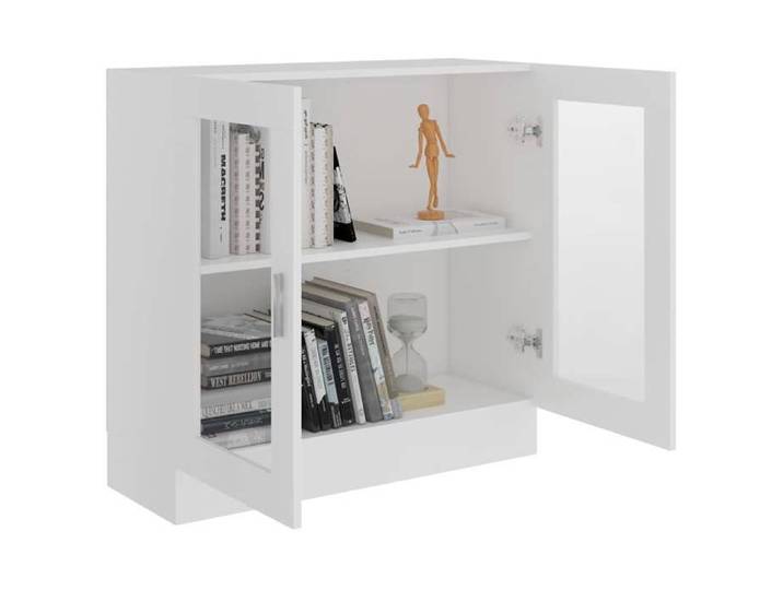 Cabinet de salon Blanc - LEMON® Armoire à vitrine - Blanc - 82 5x30 5x80cm - stockage livres - Bois d'ingénierie 816 - Soldes