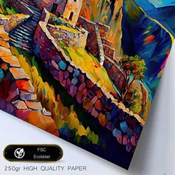 POSTER Machu Picchu Im Ölgemälde Stil A4 Rahmenlos